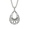 Collier pendentif goutte pour femme, en acier inoxydable, motif ajouré rétro