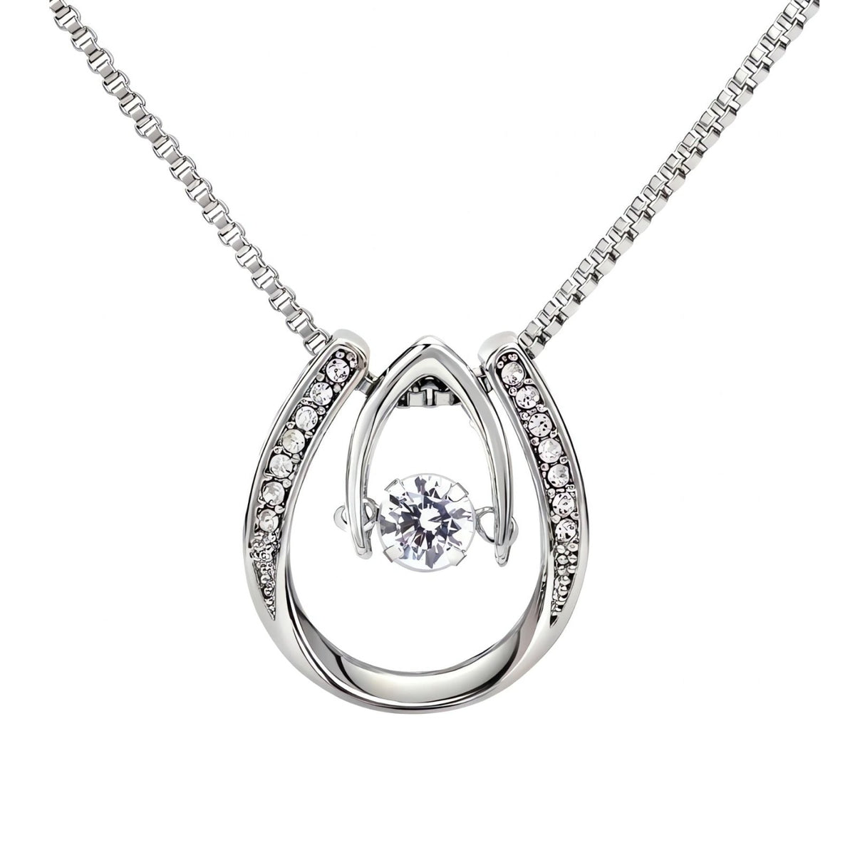 Collier pendentif goutte pour femme, en argent 925, avec zircon scintillant