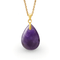Collier pendentif goutte pour femme, en pierre naturelle améthyste, style bohème chic