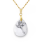 Collier pendentif goutte pour femme, en pierre naturelle howlite, style bohème chic