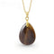 Collier pendentif goutte pour femme, en pierre naturelle oeil de tigre, style bohème chic