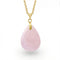 Collier pendentif goutte pour femme, en pierre naturelle quartz rose, style bohème chic