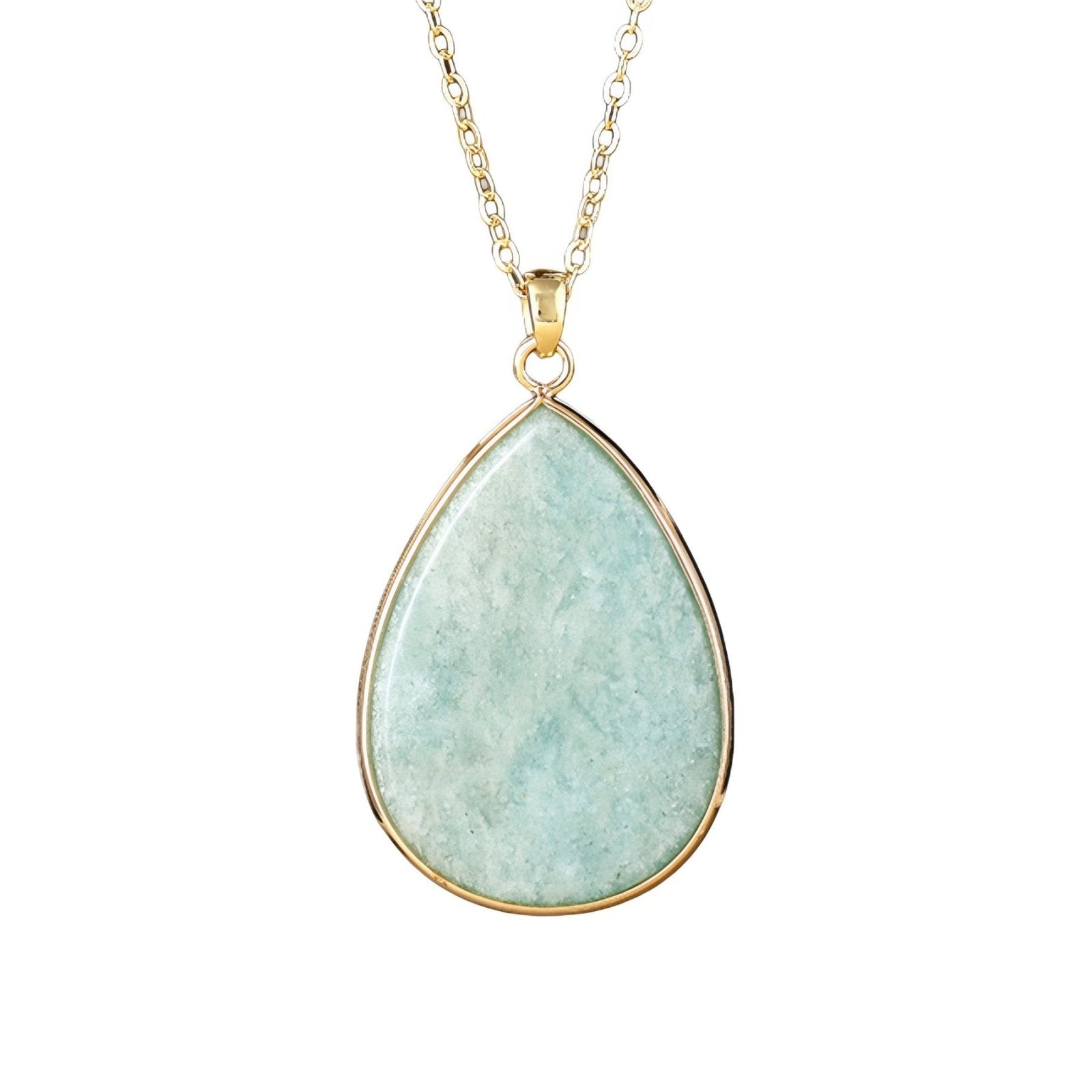 Collier pendentif goutte pour femme, en pierre naturelle, style bohème