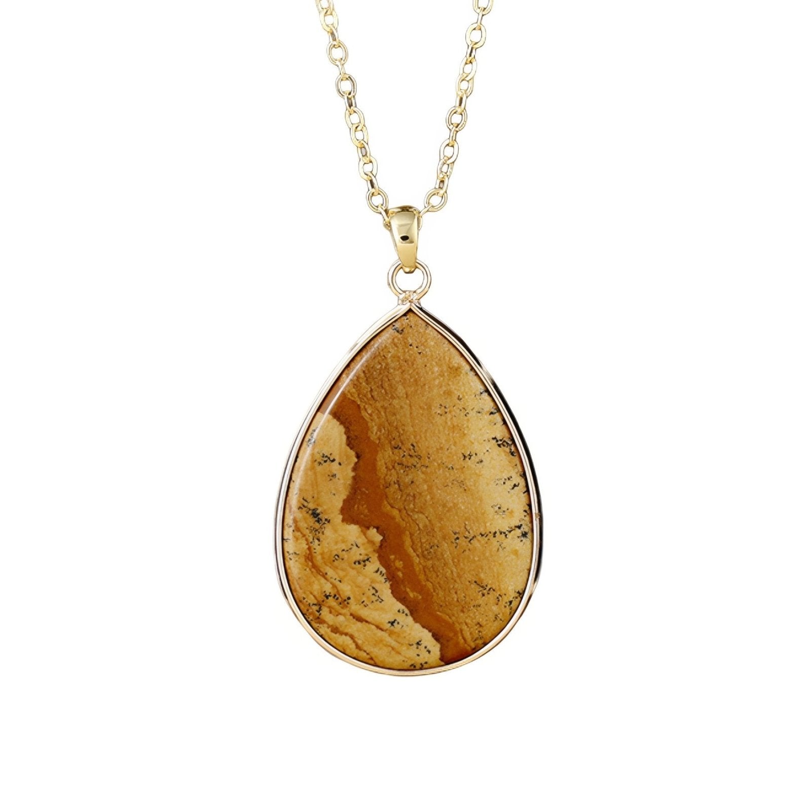 Collier pendentif goutte pour femme, en pierre naturelle, style bohème