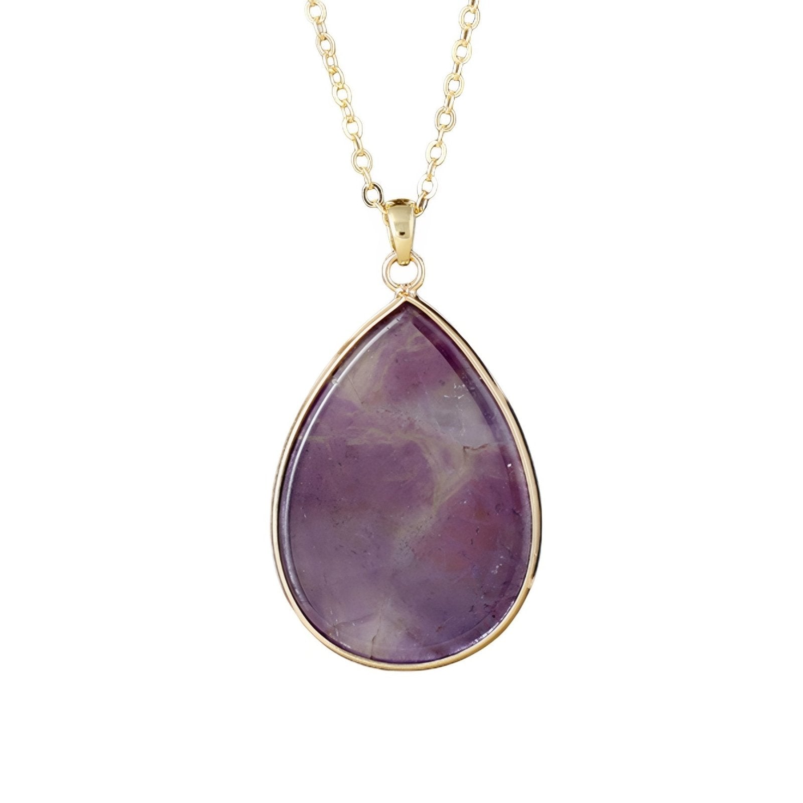 Collier pendentif goutte pour femme, en pierre naturelle, style bohème