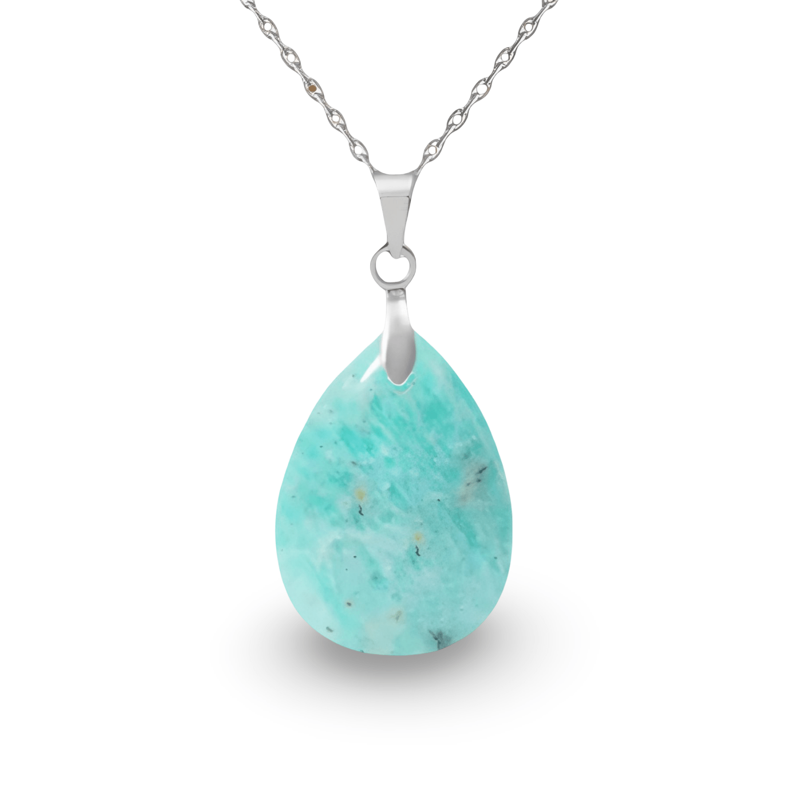 Collier pendentif goutte pour femme, en pierre naturelle turquoise, style bohème chic