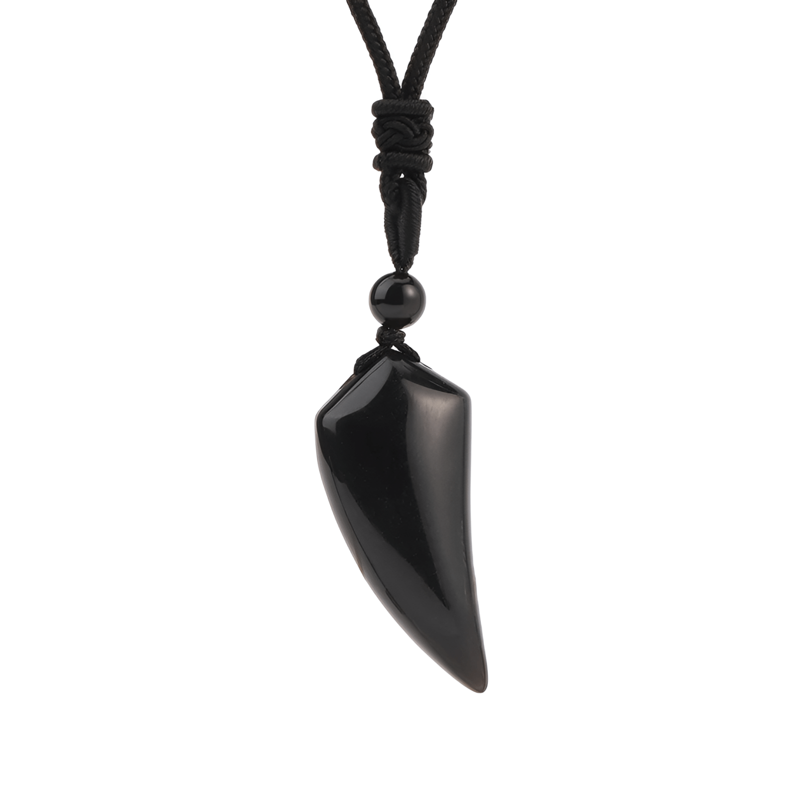 Collier pendentif griffe en pierre naturelle, cordon tressé réglable, style spirituel unisexe, modèle Quator