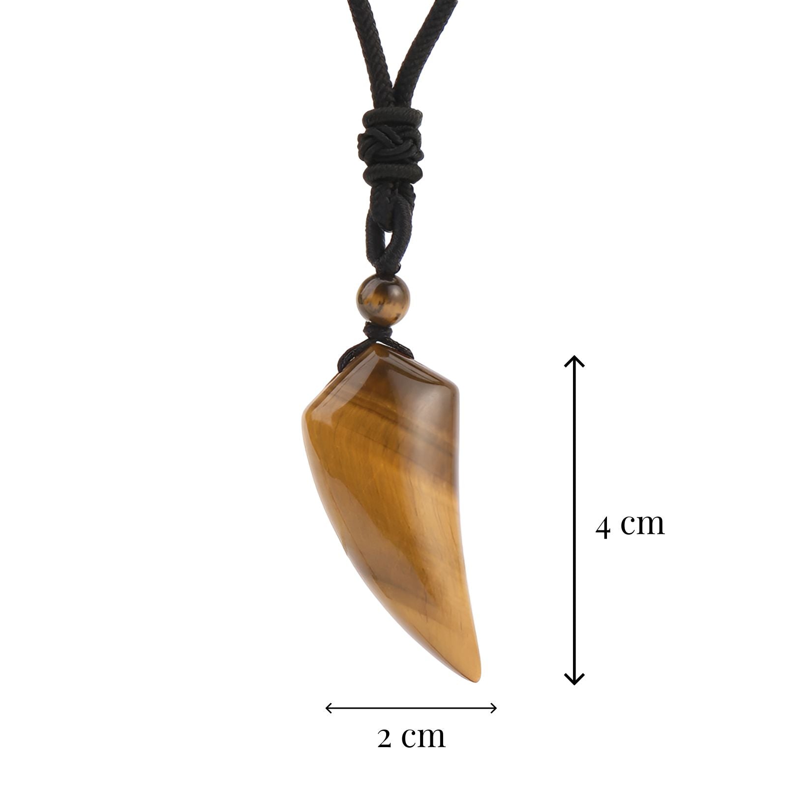 Collier pendentif griffe en pierre naturelle, cordon tressé réglable, style spirituel unisexe, modèle Quator