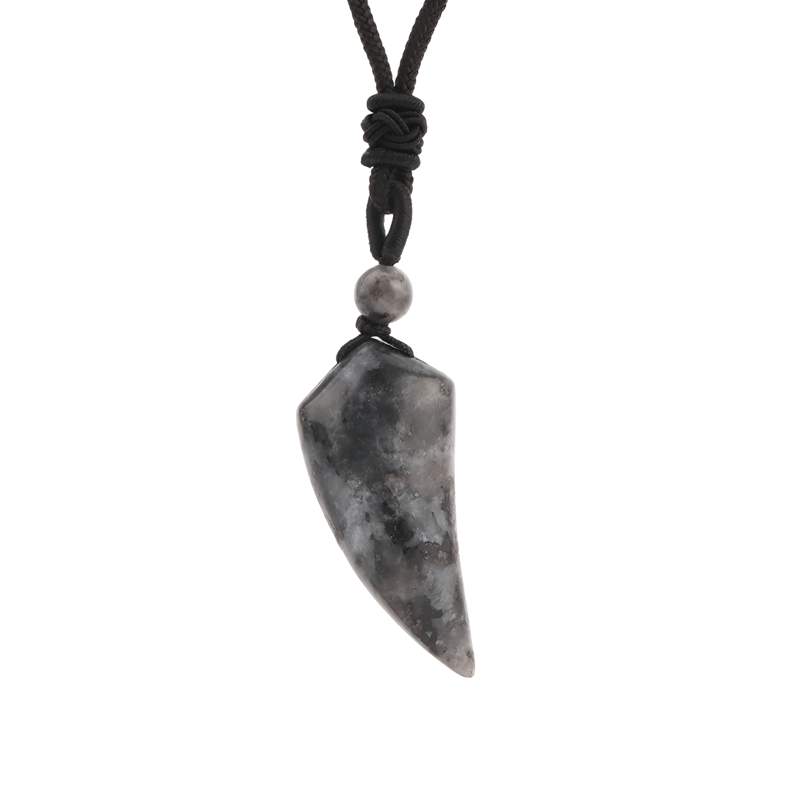 Collier pendentif griffe en pierre naturelle, cordon tressé réglable, style spirituel unisexe, modèle Quator
