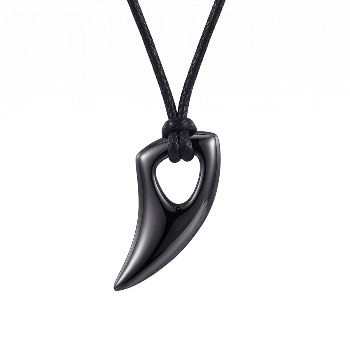  Collier pendentif griffe pour homme, en acier titane, avec cordon noir au style tribal
