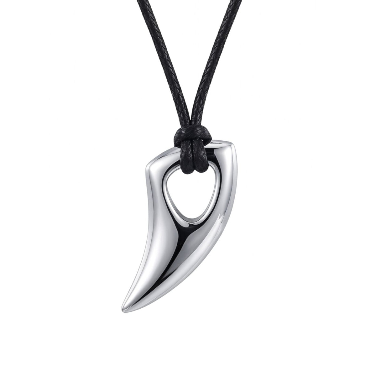  Collier pendentif griffe pour homme, en acier titane, avec cordon noir au style tribal