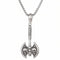 Collier pendentif hache double crânes pour homme, en acier inoxydable, style gothique