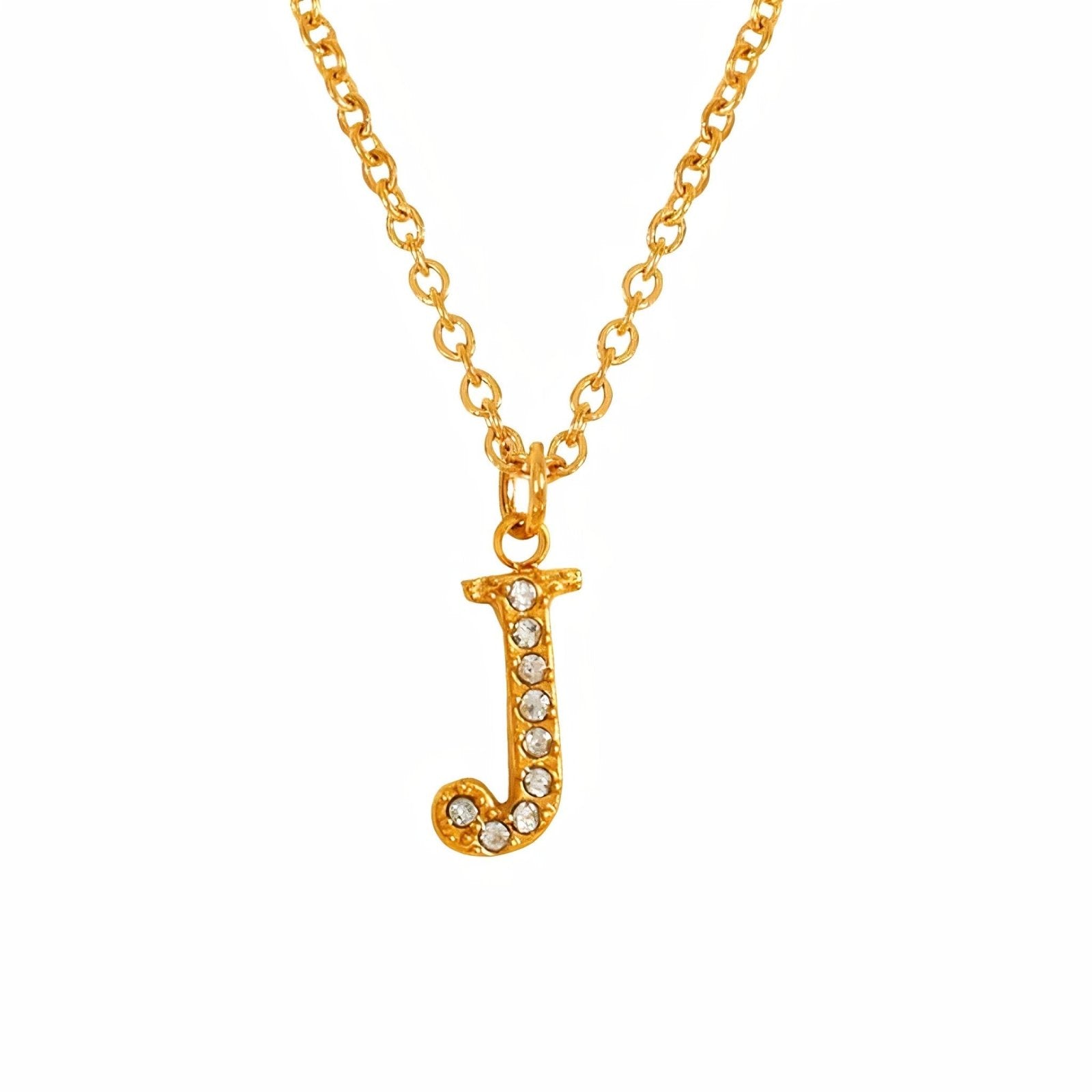 Collier pendentif lettre, plaqué or, zircons incrustés, bijoux tendance, modèle Andrea