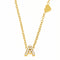 Collier pendentif lettre pour femme, avec zircon, en acier inoxydable plaqué or