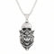 Collier pendentif loup et tête de mort pour homme, en acier inoxydable, style gothique