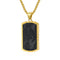 Collier pendentif marbré noir en résine texturée et acier inoxydable, modèle Briggs