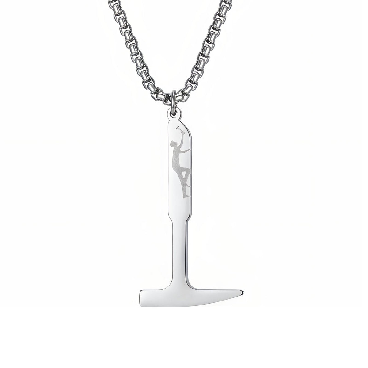 Collier pendentif marteau pour homme, en acier titane, outil de métier avec message inspirant gravé