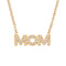 Collier pendentif MOM pour maman, avec zircon, en acier inoxydable