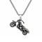 Collier pendentif moto chopper pour homme, en acier inoxydable, modèle biker aux détails sculptés