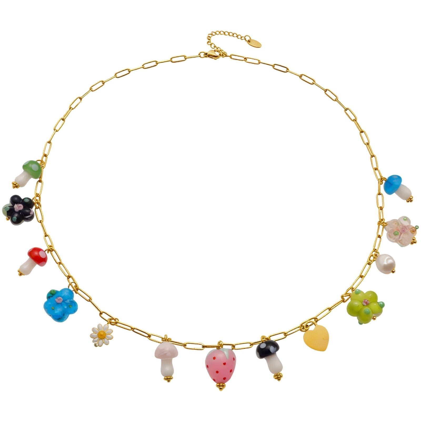 Collier pendentif multicolores pour femme, avec résine, en acier inoxydable