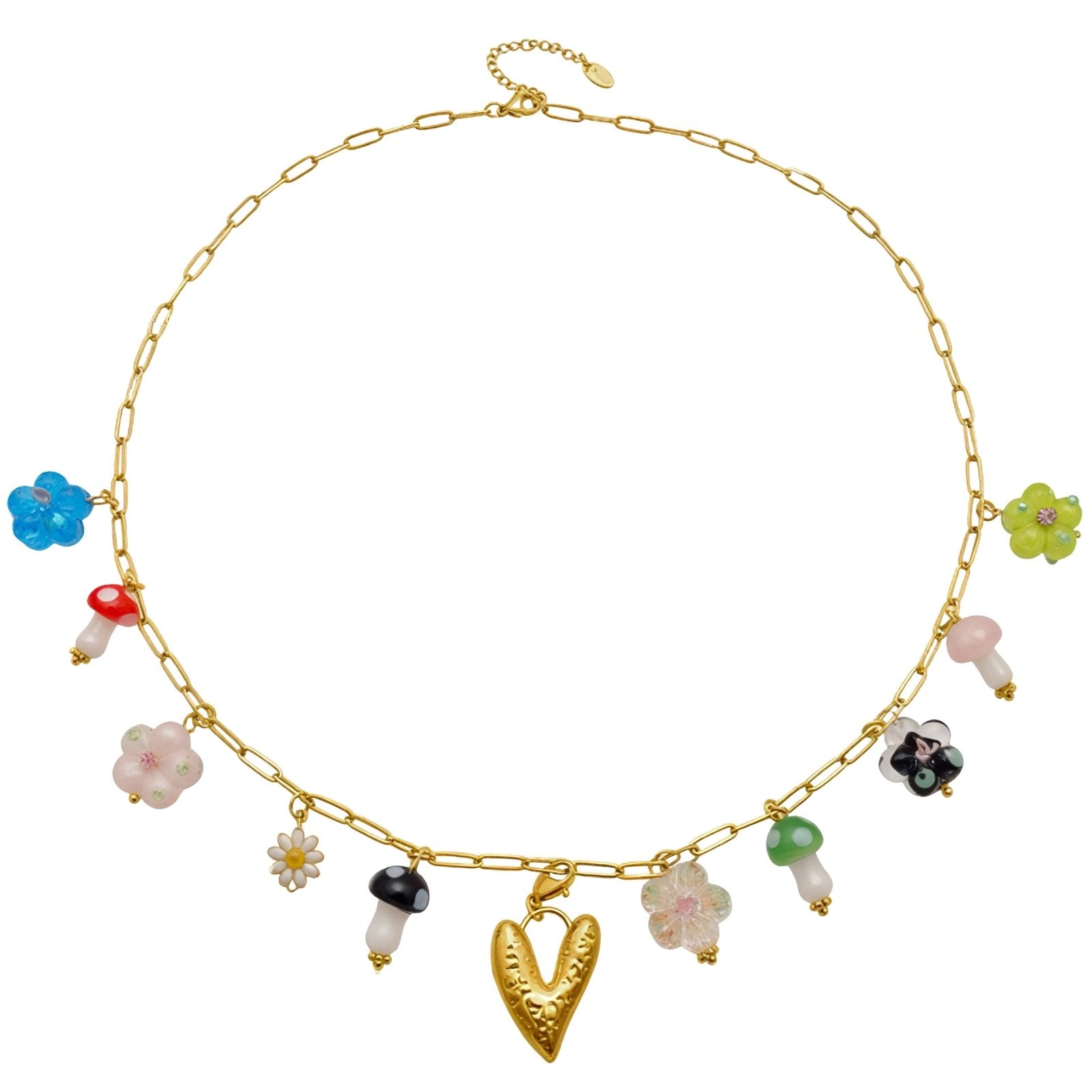 Collier pendentif multicolores pour femme, avec résine, en acier inoxydable