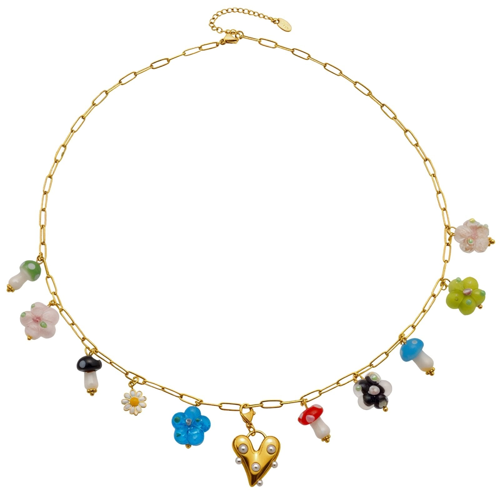 Collier pendentif multicolores pour femme, avec résine, en acier inoxydable