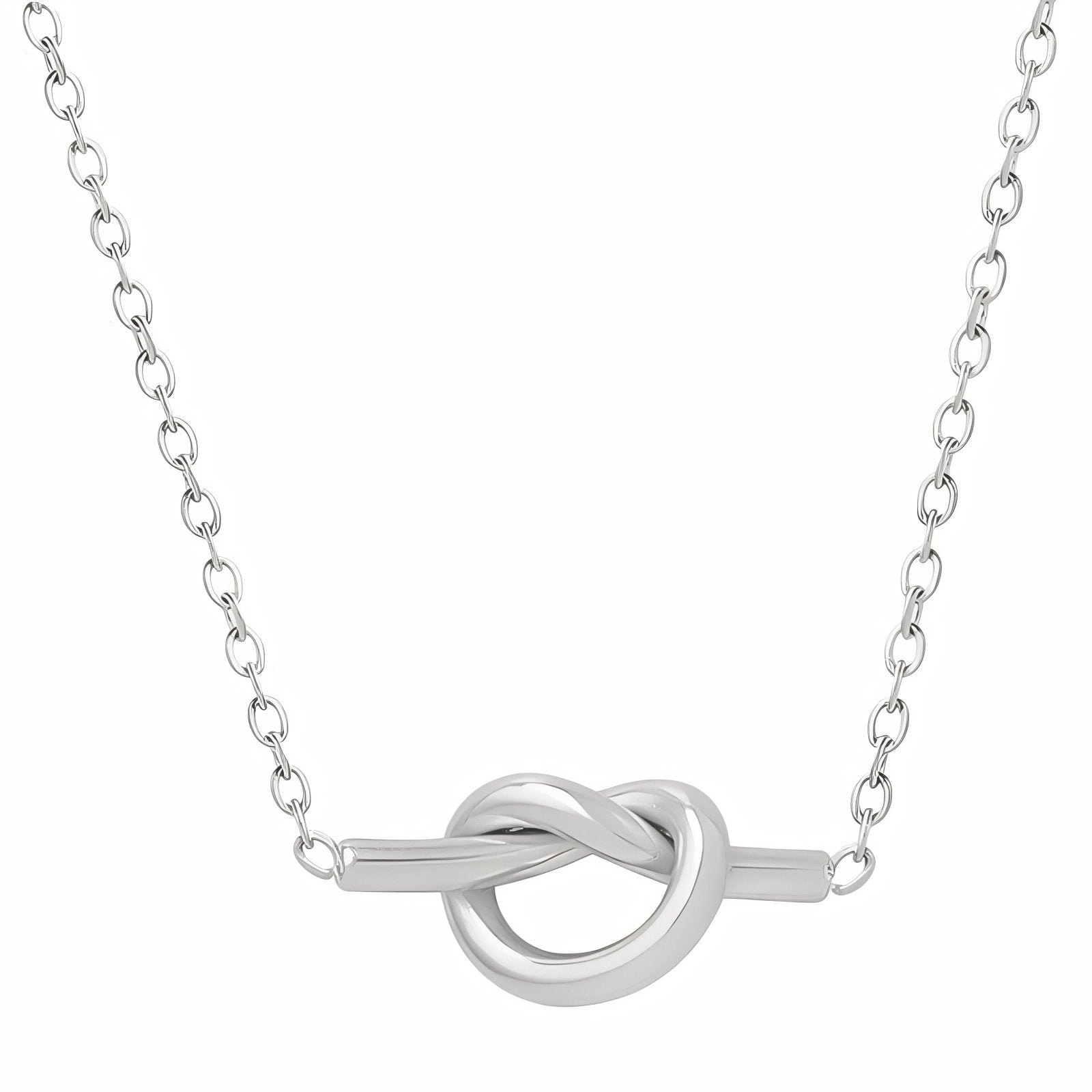 Collier pendentif nœud cœur pour femme, en acier inoxydable, style minimaliste