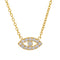 Collier pendentif œil pour femme, avec zircon, en acier inoxydable