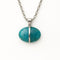 Collier pendentif ovale en pierre naturelle facettée, monture argentée, bijou moderne pour femme, modèle Zohra