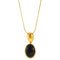 Collier pendentif ovale pour femme, avec pierre naturelle, agate et œil de tigre, en acier inoxydable