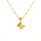 Collier pendentif papillon, acier titane, finition satinée brillante, modèle Yumi
