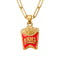 Collier pendentif paquet de frites pour femmes, en acier inoxydable, style pop
