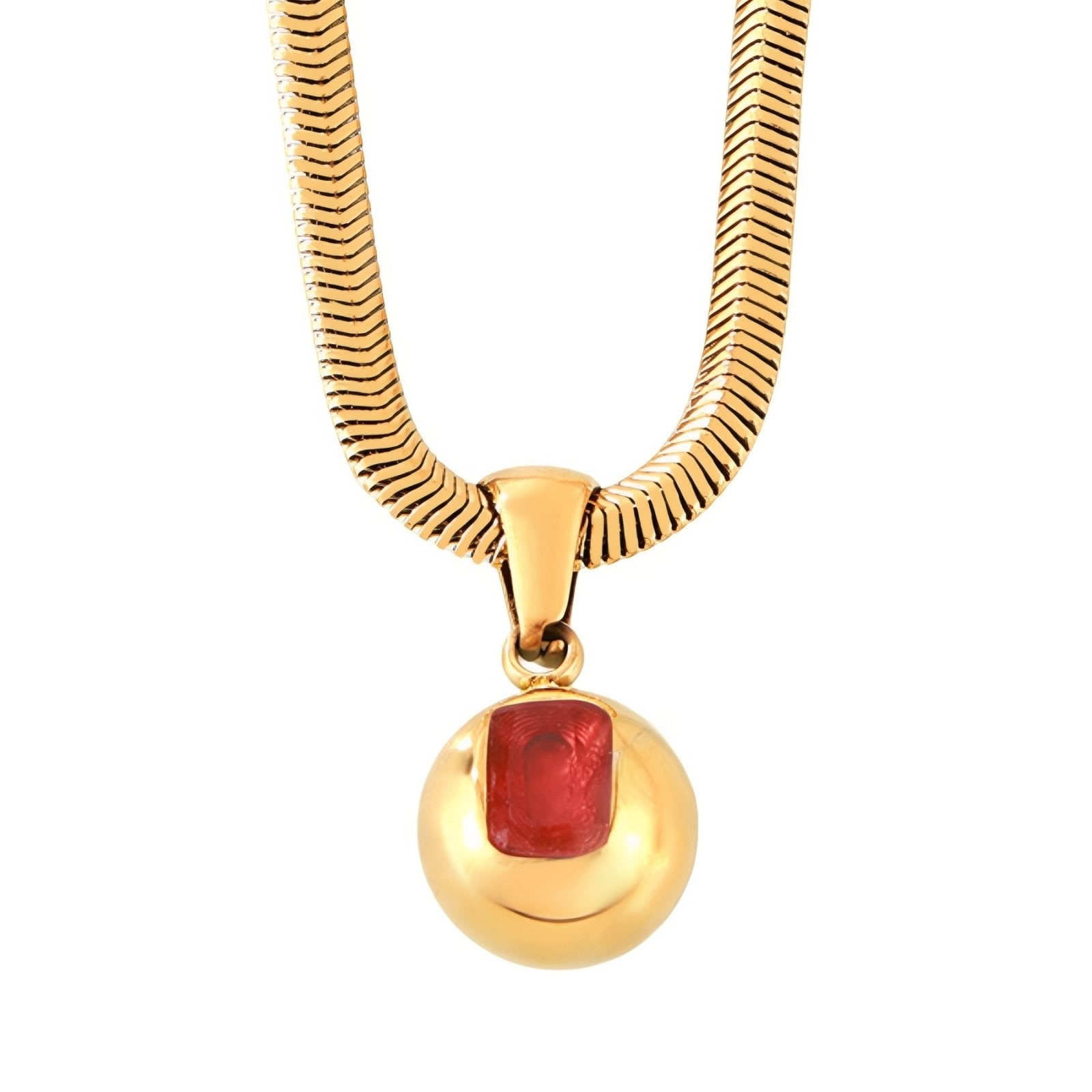 Collier pendentif pierre de naissance, zircon coloré et chaîne serpent, en acier inoxydable