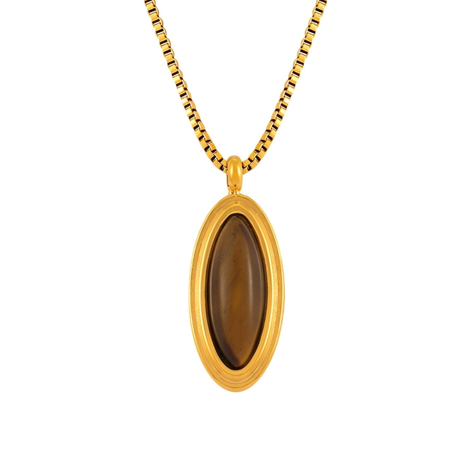 Collier Œil de Tigre en Acier Inoxydable - Élégance et Protection Collier Œil de Tigre en Acier Inoxydable - Élégance et Protection