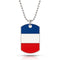 Collier Pendentif Plaque Drapeau de France en acier inoxydable