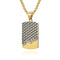 Collier pendentif plaque géométrique bicolore en acier inoxydable, modèle Colton