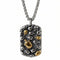 Collier pendentif plaque militaire ornée de têtes de mort, en acier inoxydable, look biker
