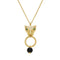 Collier pendentif pour femme, avec tête de panthère pavée de zircons, en acier inoxydable