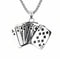 Collier pendentif quinte flush royale pour homme, en acier inoxydable, éventail de cartes de poker