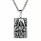 Collier pendentif réversible pour homme, avec tête de mort et croix, en acier inoxydable