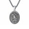 Collier pendentif Saint-Michel archange pour homme, en acier inoxydable, avec médaillon ovale sculpté
