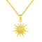 Collier pendentif soleil, en acier inoxydable doré, avec zircons brillants, chaine forçat, modèle Rylie
