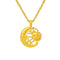 Collier pendentif soleil et lune, acier inoxydable doré ou argenté, pierres de zircons, modèle Phoebe