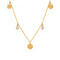 Collier pendentif soleil pour femme, en acier inoxydable doré, chaîne fine ornée de gouttes scintillantes