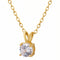 Collier pendentif solitaire pour femme, avec zircon, en acier inoxydable