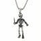 Collier pendentif squelette guerrier pour homme, en acier inoxydable, style rock
