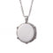 Collier pendentif tambour pour homme, en acier inoxydable argenté, médaillon lisse à bordure décorative  