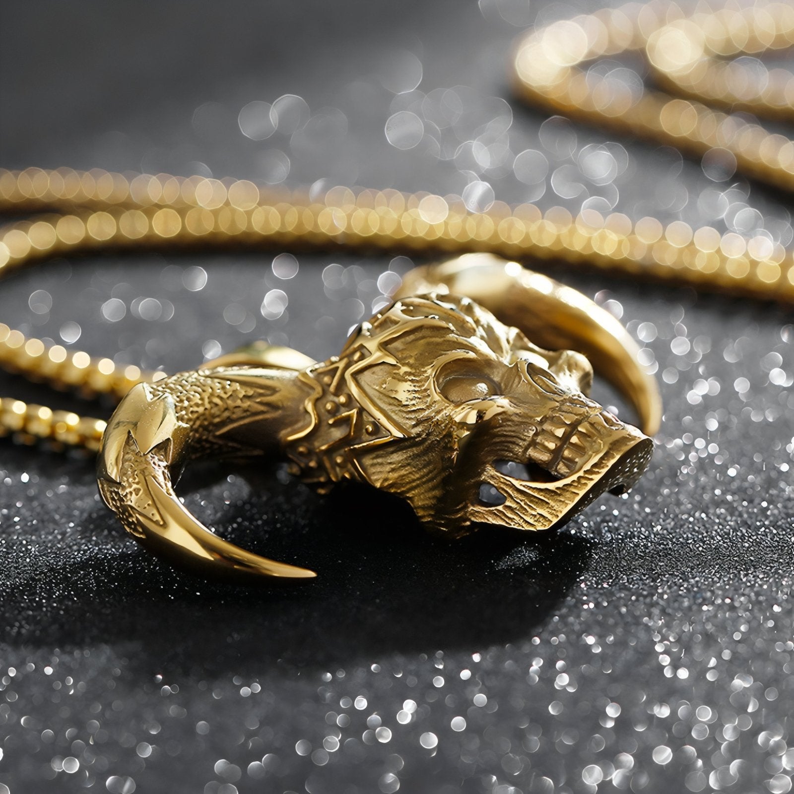 Collier pendentif tête de mort à cornes pour homme, en acier inoxydable, style gothique