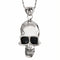 Collier pendentif tête de mort pour homme avec anneau cœur, en acier inoxydable, style punk