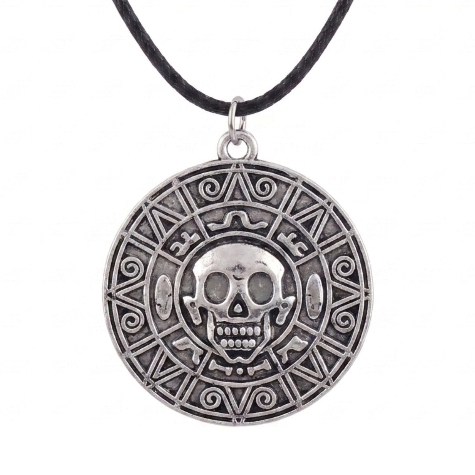 Collier pendentif tête de mort pour homme, en alliage de zinc, style gothique